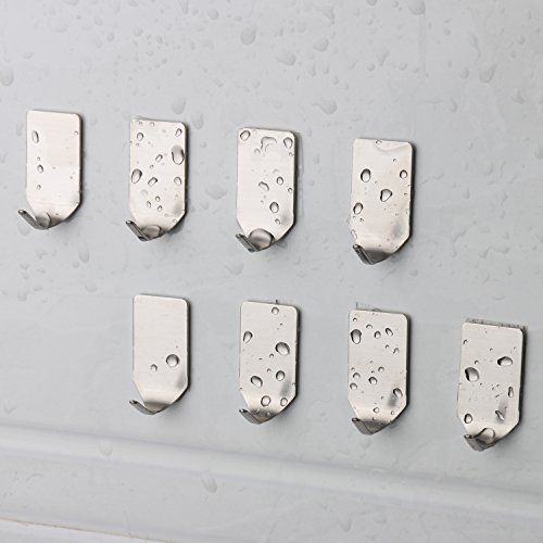 eSky24 8er Klebehaken Selbstklebehaken Geschirrhalter Kleiderhaken Wandhaken 3M selbstklebend wasserdicht Edelstahl ohne Bohren