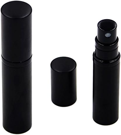 SixTmoon Travel Perfume Bottle, Refillable Perfume Atomiser, Travel Size, 5ml (Black)
