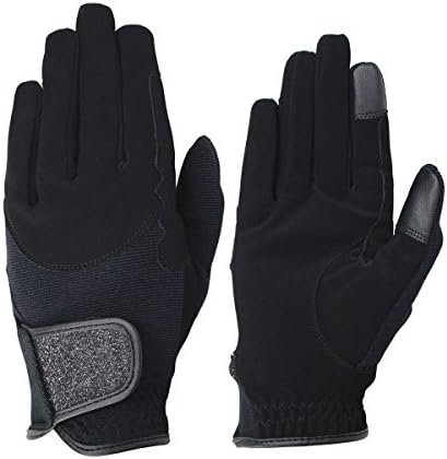 Hy5 Roka Riding Gloves - VARIOUS COLOURS - VARIOUS SIZES (Medium, Black/ Black)