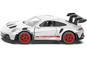 Siku 1500, Porsche 911 GT3 RS, Metall/Kunststoff, Weiß, Renn-Design, Spielzeugauto für Kinder, Mächtiger Heckspoiler, Türen zum Öffnen