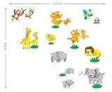 ufengke® Glücklich Zoo Schönen Tiere Affen Bären Flusspferde und Elefanten Löwen Kängurus Wandsticker,Kinderzimmer Babyzimmer Entfernbare Wandtattoos Wandbilder - 3