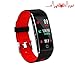 Produktbild Fitness Tracker Smart Watch, 4 Sports Modus, Herzfrequenz Monitor IP67 Wasserdicht Aktivität Gesundheit Tracker, Sleep & Blut Druck Sauerstoff Monitor, Kalorien/Schrittzähler Smart Armband für iOS Androidrot