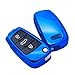 Produktbild Happyit TPU-Autoschlüssel-Abdeckungs-Fall für Audi Sline A3 A5 A5 Q3 A5 C6 C6 A4 B6 B7 B8 TT 80 S6 mit Schlüsselbund (Blau)