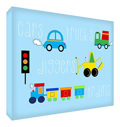 Feel Good Art A7 Diamond-Polished Acrylic Block Sticker in Modern Illustrative Style (10.5 x 7.4 x 2 cm, Blue)