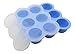 KIDDO FEEDO Silicone Baby Food Freezer Tray with Clip-on Lid Makes Storing Baby Food, Ice Cubes, Herbs, Juice & More Easy Peasy! - BPA Free - Free eBook by Author/Dietician - Lifetime Guarantee, Blue