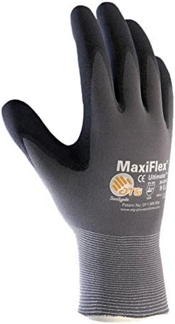 ATG 34-874/S MaxiFlex Ultimate - Nylon, Micro-Foam Nitrile Grip Gloves - Black/Gray - Small - 12 Pair Per Pack by ATG MaxiFlex