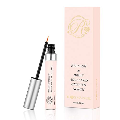ROSVANEE Eyelash Growth Serum - Natural Lash Booster Brow Enhancing Serum for Longer and Thicker Eyelashes, Fuller and Healthier Eyebrows - Irritation free formula (6ml)