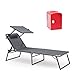 Produktbild 2 teiliges Sommer Relax Set M, Verstellbare Sonnenliege, Klappbar, Gartenliege, Mini Kühlschrank 4 L, 12 V Minibar