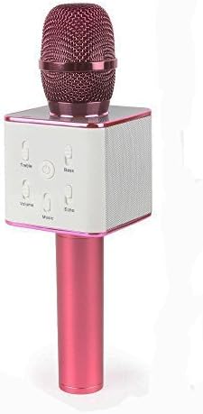 JUDASENYE Portable Magic Karaoke Wireless Handheld Microphone Bluetooth Speaker Player Recorder For Apple iPhone Android Smartphone PC Music Playing Singing Home KTV (Q7 Pink)