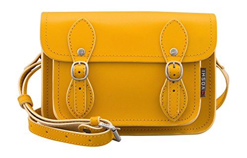 Lichfield Leather Yoshi Amarillo Mostaza Cuero Cruz Cuerpo Bolso de Bolsa de Mini