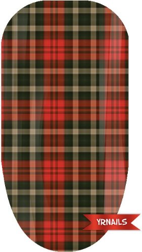 Red Tartan Plaid Full Nail Art Wrap by YRNails