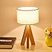Produktbild Stoff-Tischlampe/japanisches Original aus Holz/Schlafzimmer/Wohnzimmer/Arbeitszimmer/Augenschutz/Dekoration/Nachttischlampe (white)