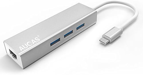 RJ45 Ethernet Adapter with USB 2.0/3.0 to Gigabit Wired Ethernet Network Adapter -USB to Ethernet Lan Card Adapter (3 Port 1000Mbps Type-c Aurora Silver)