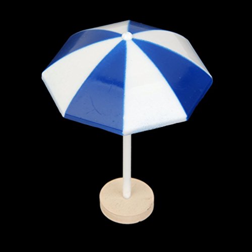 Parasol de Plage Miniature PVC Décoration pour Micro Paysage Bonsaï - Bleu