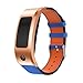 Produktbild BZLine Armband | Luxus Leder Ersatz Uhrenarmband | Für Garmin Vivofit/Vívofit 2 Fitness-Tracker | Robust und Langlebig | Einfach zu Justieren | Bandlänge: 180 mm-230 mm | Schwarz, Blau, Kaffee, Braun (Blau)