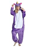 LATH.PIN-Damen Jumpsuit Fasching Kostüm Tier Karton Flannel Sleepsuit Fleece Overall Pyjama Witzig Kuschellich Schlafanzug