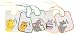 Playshoes 25 X 20cm Tie Bibs Zoo Animals on the Back Foil Underlay (Pack of 5)
