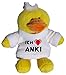 Produktbild Plüsch Hähnchen Schlüsselhalter mit einem T-shirt mit Aufschrift mit Ich liebe Anki (Vorname/Zuname/Spitzname)