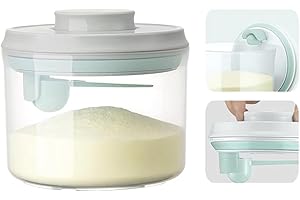 Cubble Airtight Baby Milk Powder and Food Container with Spoon, BPA-Free, Easy One-Touch Button, Storage for Coffee Powder, Cereal, Flour (800 ml Round + Spoon)