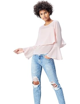 FIND Damen Bluse mit Trompetenärmeln