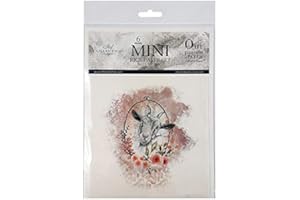 ITD Collection - Mini Reispapier Kreatives Set 14,8 x 14,8 cm (6 Blätter), Decoupage Reispapiere für Basteln, Papier zum Dekoration, Mehrfarbig (RSM008)