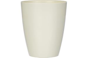 greemotion Pot à orchidée rond 13 x 13 x 15 cm Ornella blanc - Pot à fleurs élégant en plastique pour l’intérieur - Petit pot de fleurs zen aux lignes modernes