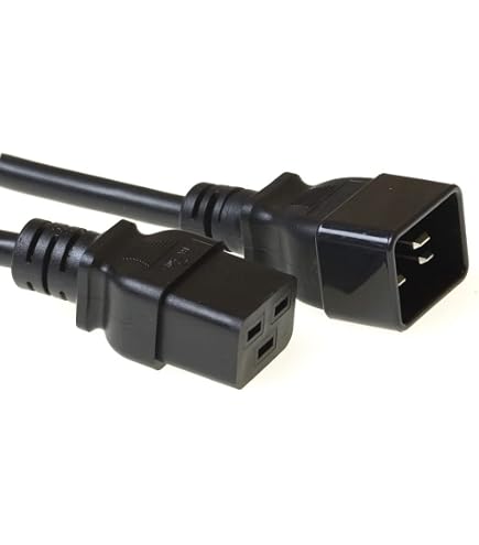 Kaltgeräteverlängerungskabel C20 Auf C19 – 2 Meter, Schwarz, Für USV, Server & Hochleistungsgeräte