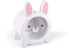 Janod - Rabbit Wooden Children’s Money Box 15 cm - See-through side and magnetic opening - Children's Room Decoration - Suitable for Ages 3 and Up - J04654