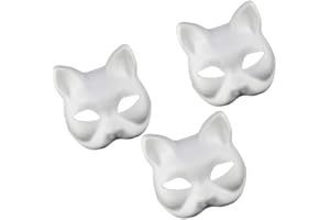 Toyvian Lot de 3 masques pour chat blancs à peindre pour mascarade Halloween cosplay