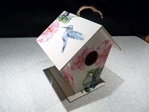 Decrotive handcrafted Decoupage bird house nesting box, Hummingbird ideal gift