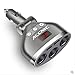 Produktbild Auto-Aufladeeinheits-Adapter, 3-Socket Zigaretten Auto Zigarettenanzünder Netzteil 12V / 24V DC Outlet Splitter mit 3.4A Dual USB Car Charger, unabhängige Ein / Aus-Schalter