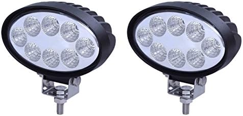 2-Pack 24W 6000K-6500K Daylight LED Work Light Flood 60 Degree Beam Angle 1580 lm