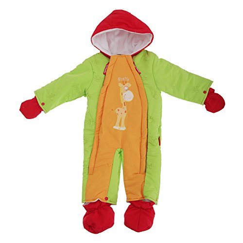 Baby Boys/Girls Giraffe Design All In One Hooded Winter Snowsuit (6-12 Months) (Lime/Orange)