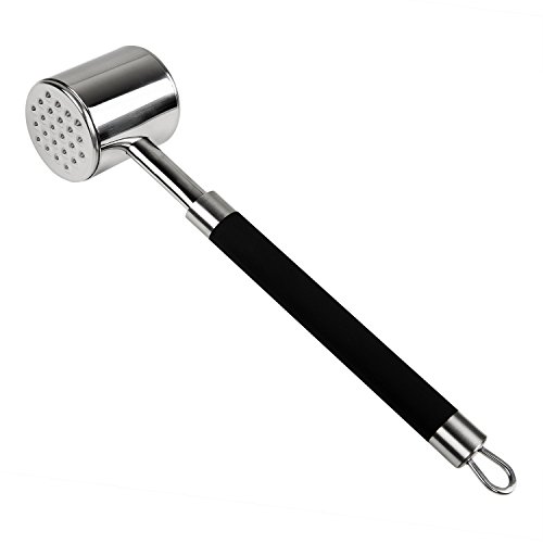 Yoofor Mazos 304 Martillo de Carne de Acero Inoxidable, Utensilios de Cocina para la Carne de Golpe Mallet Ablandador de Carne Alta Calidad Herramienta