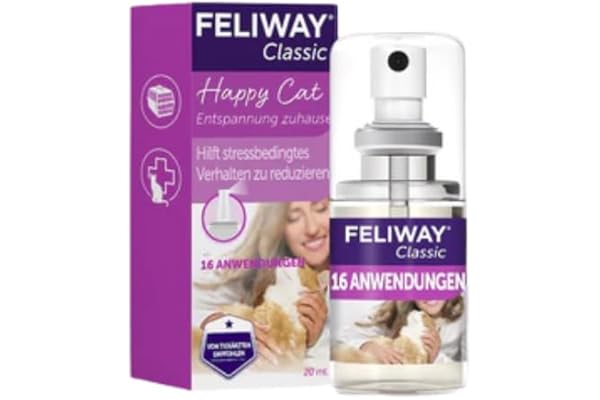 FELIWAY Classic Spray apaisant pour chats 60 ml - Rassure les chats à la maison et en voyage, réduit le stress lors des déplacements. Recommandé par les vétérinaires, testé cliniquement.