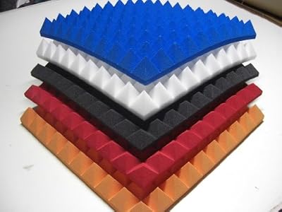 SOHIMARY Mousse acoustique alvéolée Mousse d'isolation acoustique Disponible en blanc, anthracite, violet, orange, vert ou rouge 99 x 99 x 6 cm Weiß