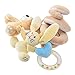 Bed Stroller, YIFAN Soft Infant Babyplay Twisty Curly Activity Spiral Bed Stroller Plush Toy Set Hanging Bell Crib Rattle Toy - Bear