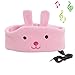 Produktbild COTOP Kinder Stirnband Kopfhörer Musik Stirnband, Komfortable Volumen-Limited Soft Fleece Stirnband - Perfekt für Kinder (Rosa Kaninchen)