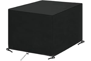 SanGlory Garden Furniture Cover Waterproof Outdoor Furniture Covers, Heavy Duty Oxford Fabric Patio Set Cover Rectangular Windproof and Anti-UV Patio Table Chairs Sofa Covers (135 x 135 x 75cm)