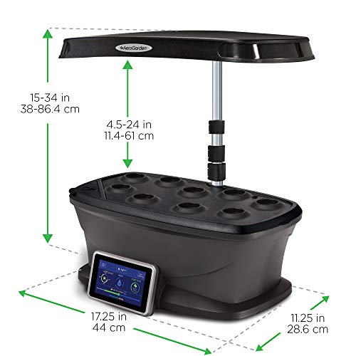 Aerogarden Miracle-GRO Bounty avec kit de capsules de graines d'herbes gourmets, Noir, 48.895 x 31.15 x 27.94 cm