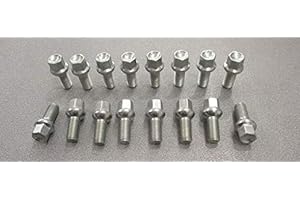 TOPBEST Kit 20 Bulloni Ruota Compatibili Con VOLKSWAGEN GOLF IV V VI VII 4 5 6 7 Fissaggio Ruote Gomme Cerchi In Acciaio e In Lega in Ferro Farad MADE IN ITALY