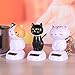 Produktbild juman634 3 STÜCKE Innovative Katze Solar Harz Figur Kopfschütteln Auto Dekoration Tanzen Spielzeug Puppen Statue Auto Haus Wohnzimmer Decor