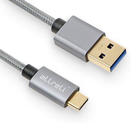 aLLreLi USB Type C Cable, 1.0M USB 3.1 USB-C to Standard Type A USB 3.0 Charger for Samsung S8, Apple New MacBook 12 inch, Nexus 6P/5X, Oneplus 3/2, Chromebook Pixel, Asus Zen AiO - Grey