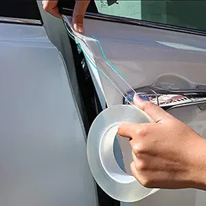 AutoBizarre High Gloss Transparent Anti-Scratch Anti-Collision Edge Guard Door Protection Scuff Plate Protection Waterproof Tape/Door Guard Tape/Paint Protection Film/PPF - 2 cm x 500cm