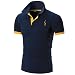 Produktbild CLOOM Modisch männer top Bequeme Freizeit tank top herren Mode Business Top Casual Männer Slim Bluse Kurzarm Fawn T Shirt Bluse muskelshirt tanktops herren Gentleman achselshirt herren (M, Marine)