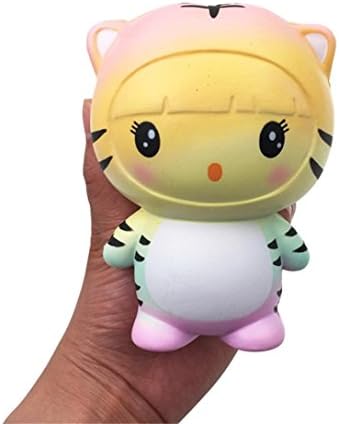 Slow Rising Squishy Tiger, Falaiduo Jumbo Scented Collection Squeeze Stress Reliever Toy (Yellow)
