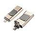 Price comparison product image 3-in-1 OTG USB Flash Drive U Disk Memory Stick Storage Adapter USB Flash Drive For iPhone Android Cell Phone Computers with 8GB 16GB 32GB 64GB 128GB (64 GB, Gold)
