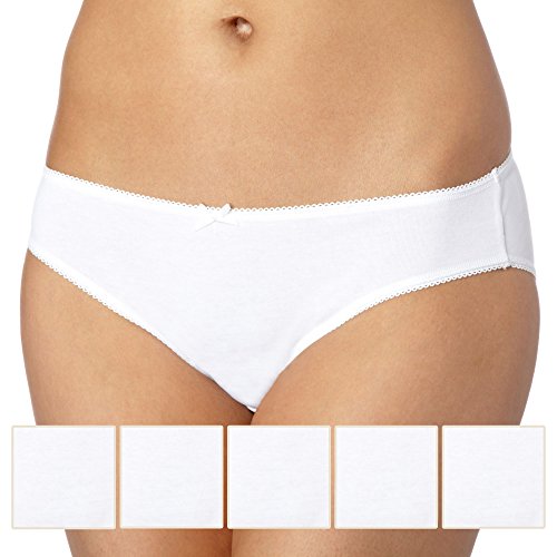 Debenhams Womens Pack Of Five Cotton White Bikini Briefs 10