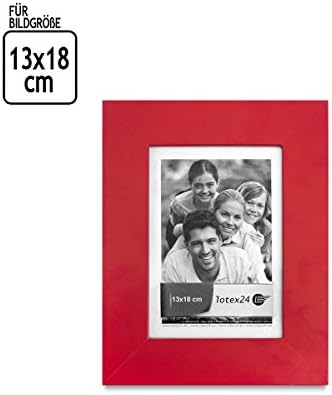 Picture frame red with glass 13 x18 cm