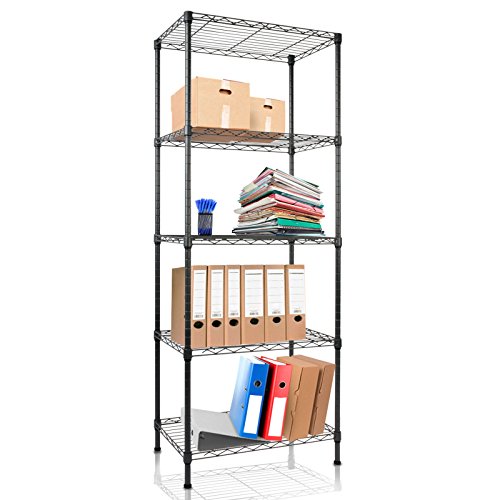 casa pura® Metallregal Rocky schwarz | dekoratives & robustes Schraubregal für Bad, Küche, Büro, Wohn- und Außenräume | verschiedene Größen (5 Böden – 90(B)x45(T)x200(H)cm) - 4
